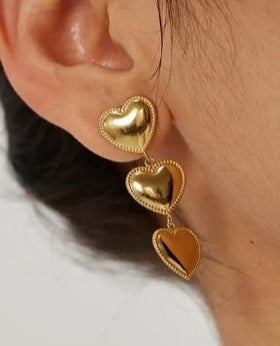 Triple Love Earrings